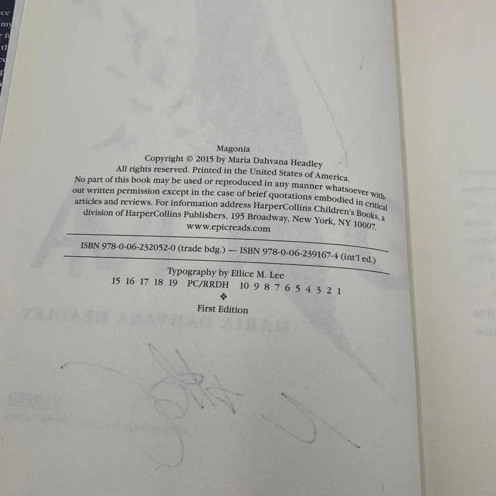 Magonia - Maria Dahvana Headley SIGNED DOODLE 1st Edition 1st Print Hardcover